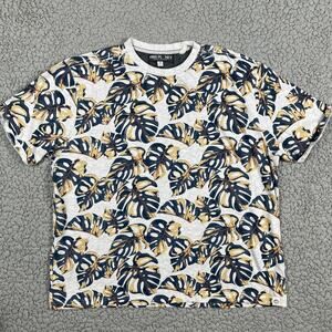 Free Planet Shirt Mens 3XL Short Sleeve Crew Neck Palm Monstera Tropical AOP